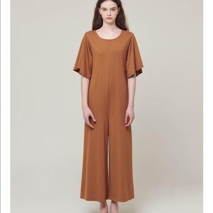 Hidden Forest Market open back shirring jumpsuit